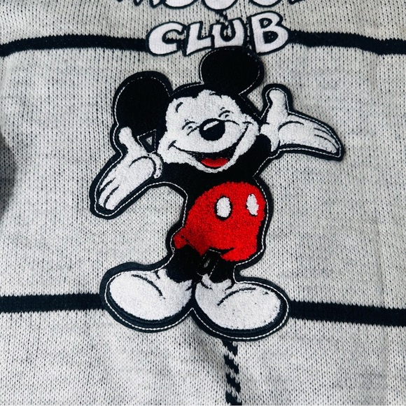 Disney Mickey Mouse Club Mouseketeers Cardigan SZ M Grayscale Black Sweater - Picture 10 of 11